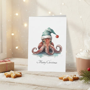 Tintenfisch-Weihnachtsfreude, individuell Einladung