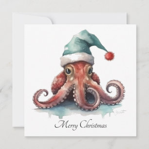 Tintenfisch-Weihnachtsfreude, individuell Feiertagskarte