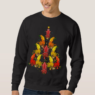 Tintenfisch Xmas Tree Geschenk Weihnachtsmannmütze Sweatshirt
