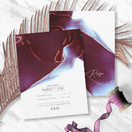 Tintenfluss Hochzeit Burgund ID762 RSVP Karte