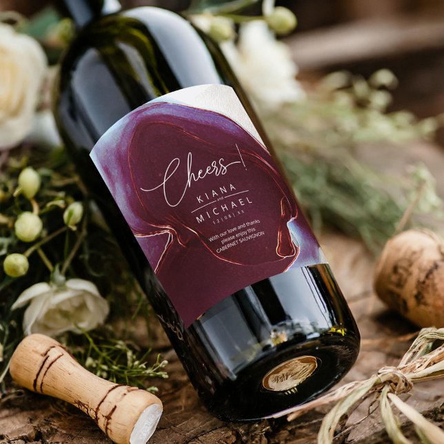 Tintenfluss Hochzeitburgund ID762 Weinetikett (Von Creator hochgeladen)