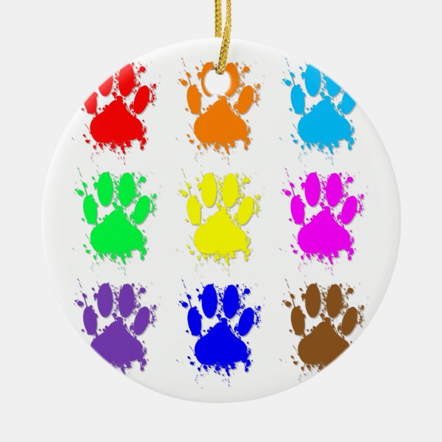 Tintenkleber-Spritzer-Dog-Muster Keramikornament (Vorne)