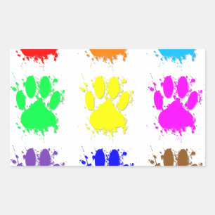 Tintenkleber-Spritzer-Dog-Muster Rechteckiger Aufkleber