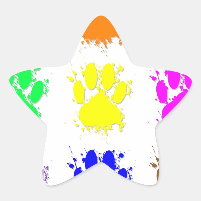 Tintenkleber-Spritzer-Dog-Muster Stern-Aufkleber (Vorderseite)