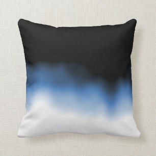 Tintenkleks Ombre Blau Kissen