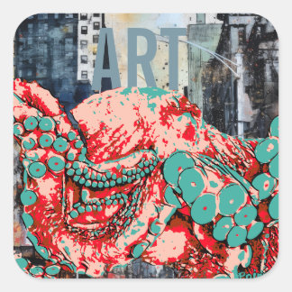 Tintenkunst-Aufkleber Quadratischer Aufkleber