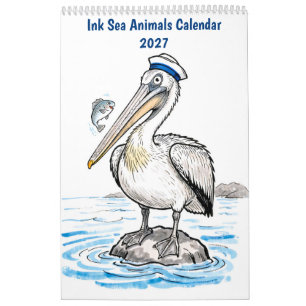 Tintenmeer-Tierkalender 2027 – Künstlerischer Ozea Kalender