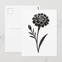 Tintenpinsel Ringelblume – Florale Illustration au