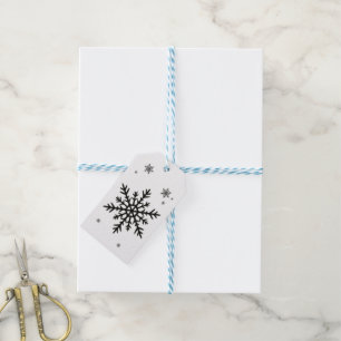 Tintenschneeflocke – Subtiles winterliches geometr Geschenkanhänger