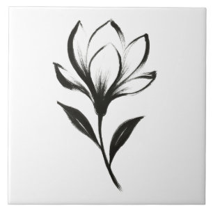 Tintenstil-Magnolie – Elegantes florales Design au Fliese