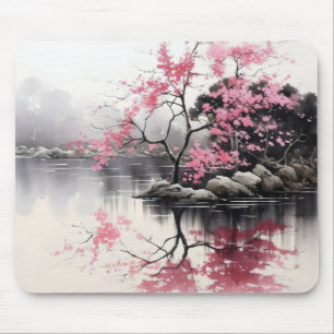 Tintenzeichnung Frühjahr Sakura Mousepad