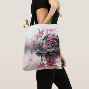 Tintenzeichnung Frühjahr Sakura Tasche