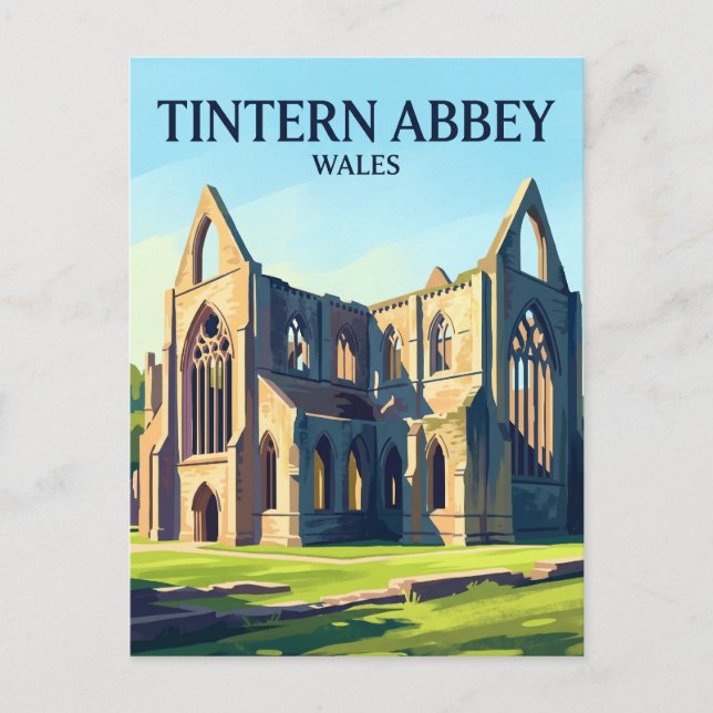 Tintern Abbey Wales Postkarte (Vorderseite)