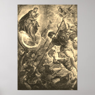 Tintoretto – Kampf des Erzengels Michael mit Sat Poster