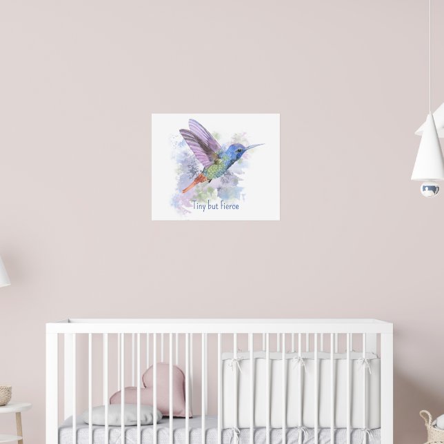 Tiny aber Feirce Zitat Whimsical Rufous Hummingbir Poster (Kinderzimmer 2)