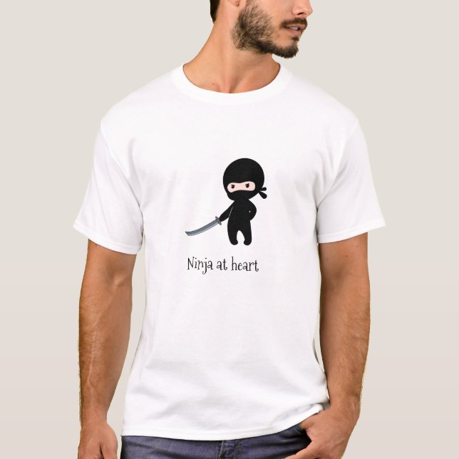Tiny Angry Ninja im Herzen Tri-Blend Shirt (Vorderseite)