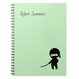 Tiny Angry Ninja Individuelle Name auf Green Notizblock