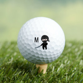 Tiny Angry Ninja Monogram Initial Golfball