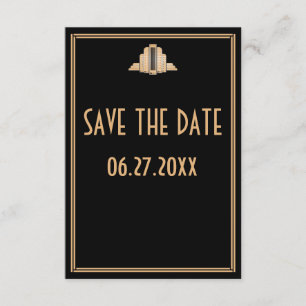 Tiny Art Deco Great Gatsby Wedding speichern das D Einladung