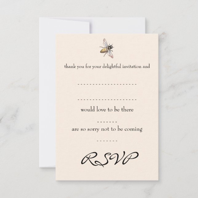 Tiny Bee Wedding Repair Card RSVP Karte (Vorderseite)