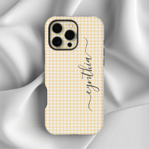 Tiny Beige Gingham Signature iPhone 16 Pro Max Hülle