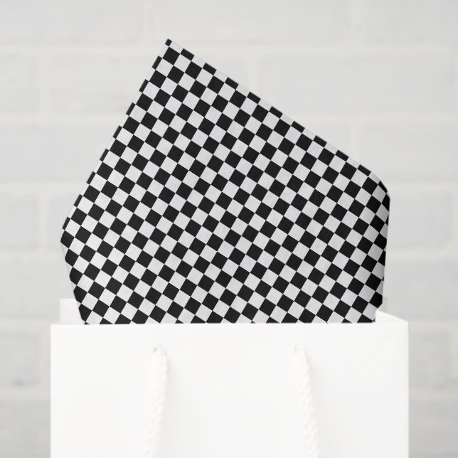 Tiny Black and White Checked Seidenpapier (Geschenktüte)