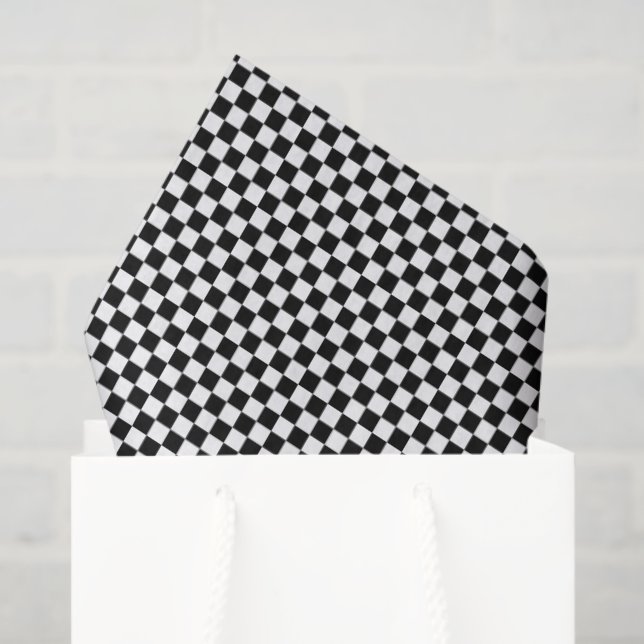 Tiny Black and White Checked Seidenpapier (Geschenktüte)