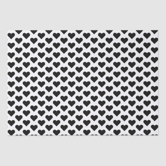 Tiny Black Hearts Musterteppichpapier Seidenpapier (Vorderseite)