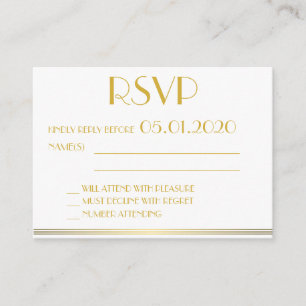Tiny Black Mit Monogramm Great Gatsby Wedding RSVP Begleitkarte