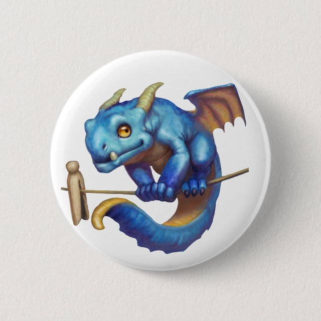 Tiny Blue Dragon Button (Vorderseite)
