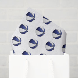 tiny blue white basketballs pattern seidenpapier