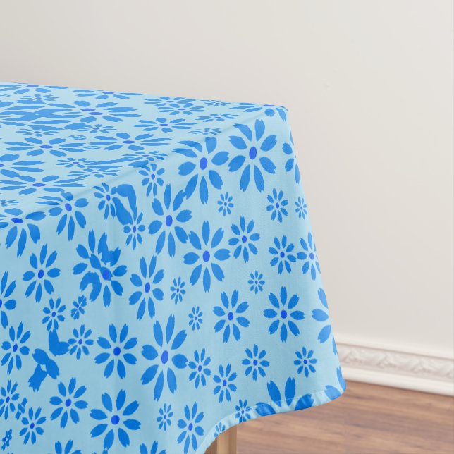 Tiny Blume Pattern.Blue 02.b LBlue BG Tischdecke (Beispiel)