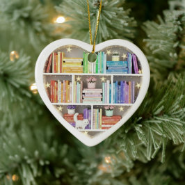 Tiny Book Shelves Rainbow Bookshelf 2Dprint Books Keramik Ornament