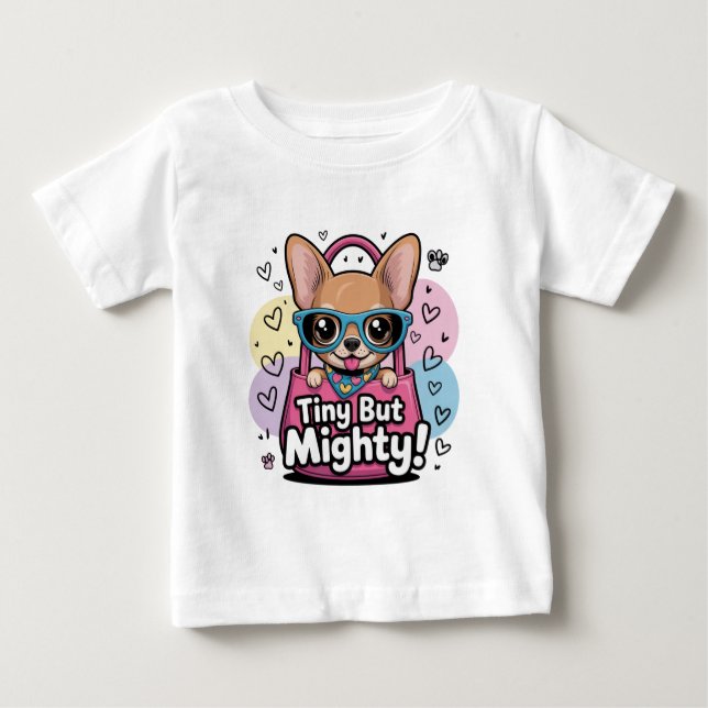 Tiny but Mighty Chihuahua  Keychains & Lanyards Baby T-shirt (Vorderseite)