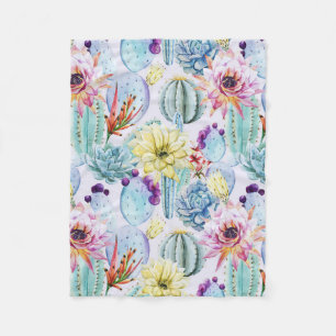 Tiny Cactus Pattern Fleecedecke