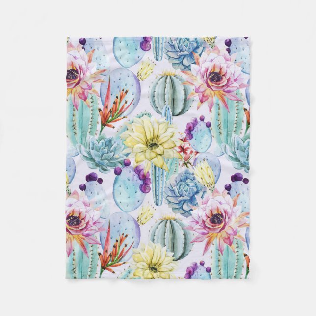Tiny Cactus Pattern Fleecedecke (Vorderseite)