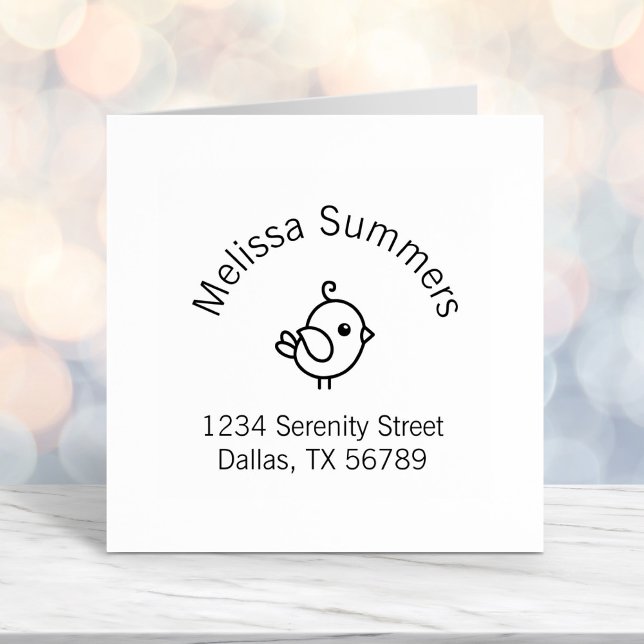 Tiny Cartoon Bird Arch Address Permastempel (Von Creator hochgeladen)