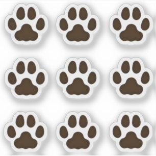 Tiny Cat Paw druckt dunkelbraune Stickereien Aufkleber