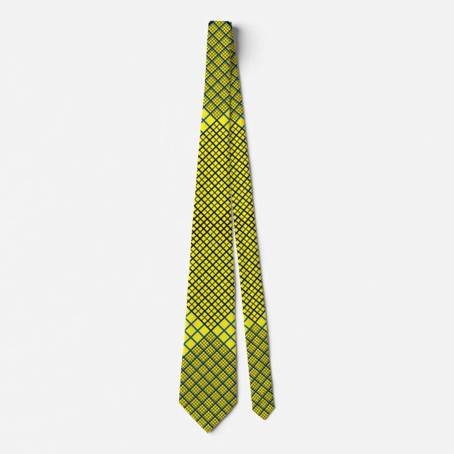 Tiny checkered 2 tones 04A BYellow BG Krawatte (Vorderseite)