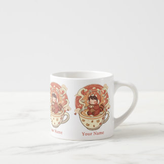Tiny Chibi Red Panda Milk Mug for Kids Espressotasse