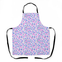 Tiny cute white blue pink floral pattern