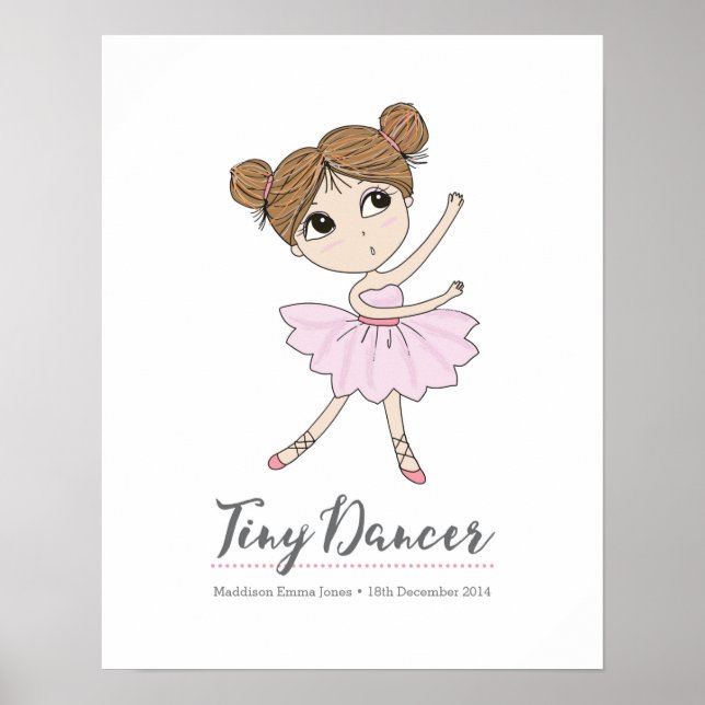 Tiny Dancer Ballerina personalisiert Poster (Vorne)