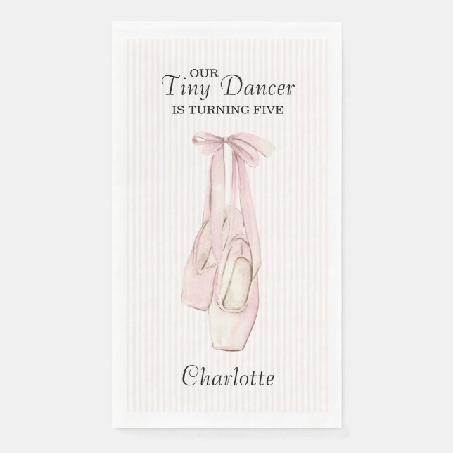 Tiny Dancer Ballerina Pink Girls Birthday Serviette (Vorderseite)