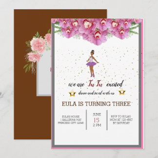 Tiny Dancer Pink Floral Ballet Geburtstagsparty Dankeskarte
