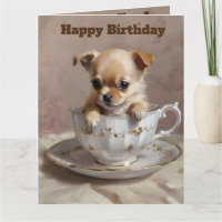 Tiny Delight: Chihuahua-Welpe in einem Teacup,