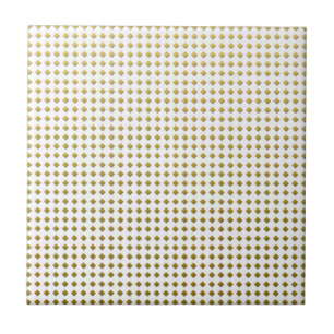 Tiny Diamonds Squares Golden Yellow Pattern Fliese