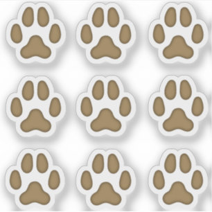 Tiny Dog Paw druckt braune Tierspuren Sticker