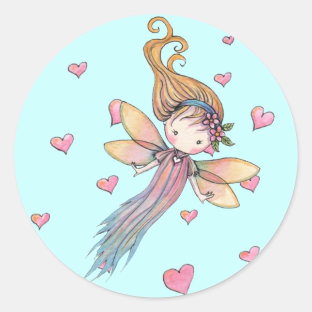Tiny Fairy and Hearts Stickers (Vorderseite)
