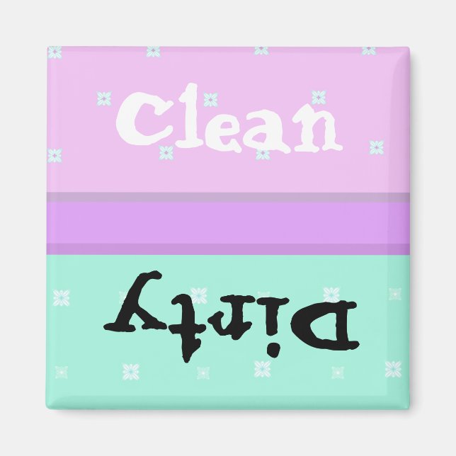 Tiny Floral Clean und Dirty Magnet (Vorne)