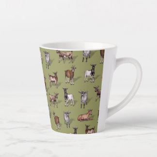Tiny Goats on Green - Goat Herd Pattern Milchtasse